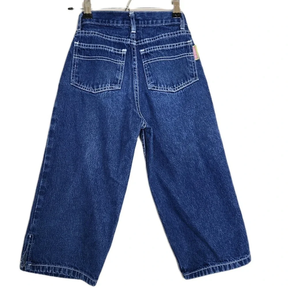 Rare Y2K‎ Powerpuff Girls Denim Capri Jeans Embroidered Cartoon Network Size 12